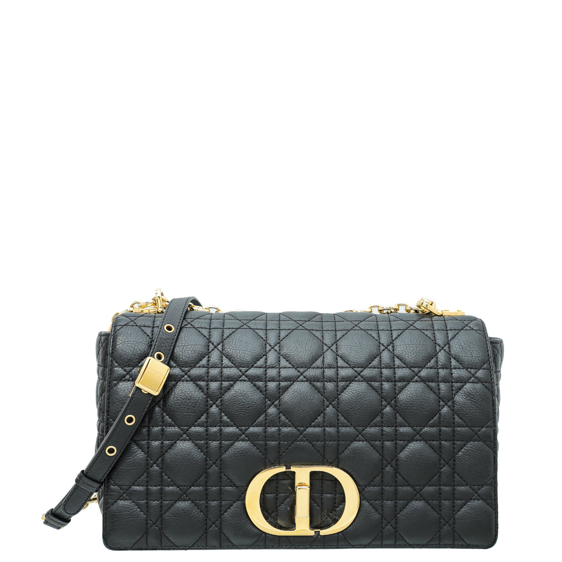 Dior Handbag Christian Soft Cannage Caro Bag Black Large Shoulder Bag
