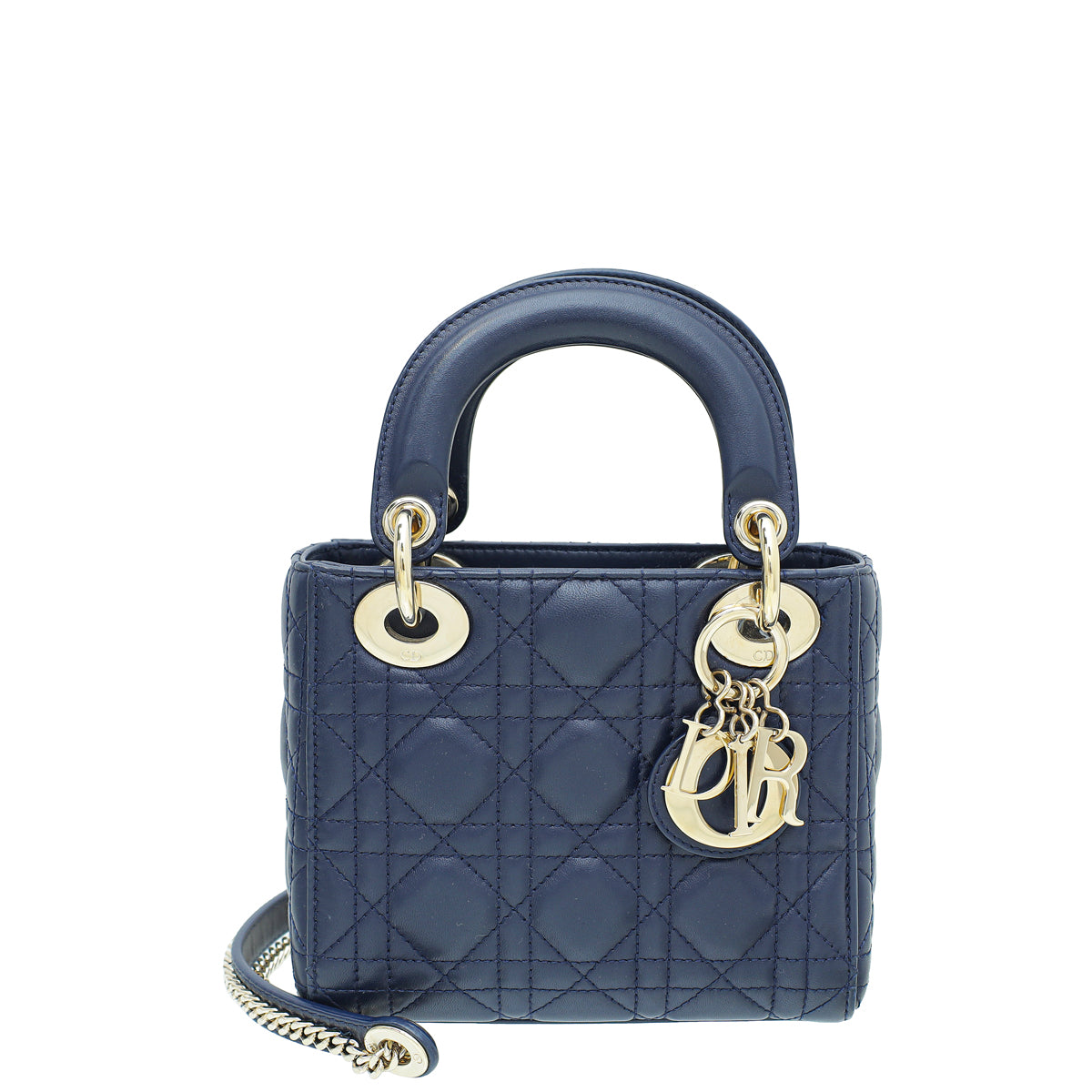 Dior Handbag Christian Lady Bag Blue Navy Mini Shoulder Bag