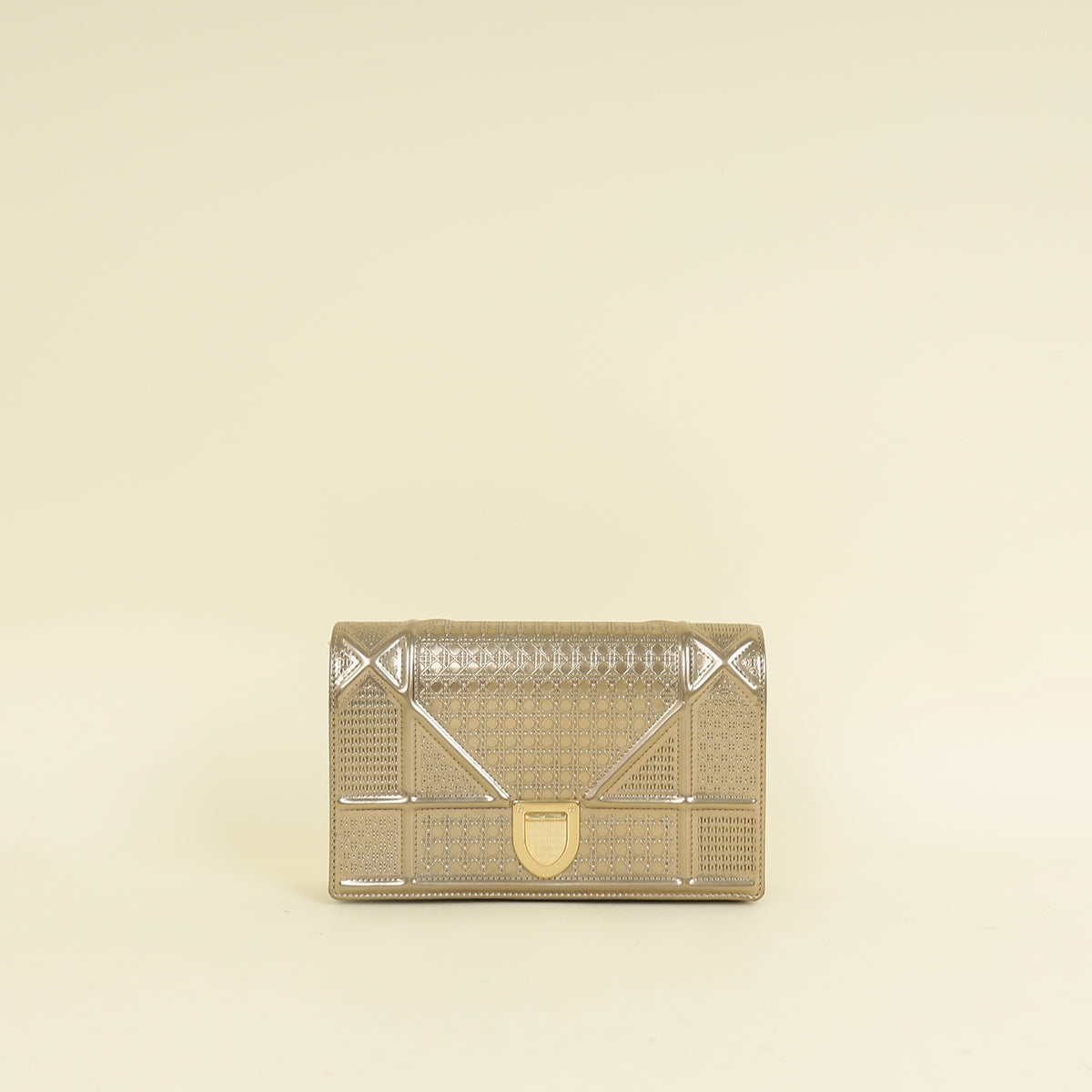 Dior Handbag Christian Champaign ama Microcannage Wallet On Chain