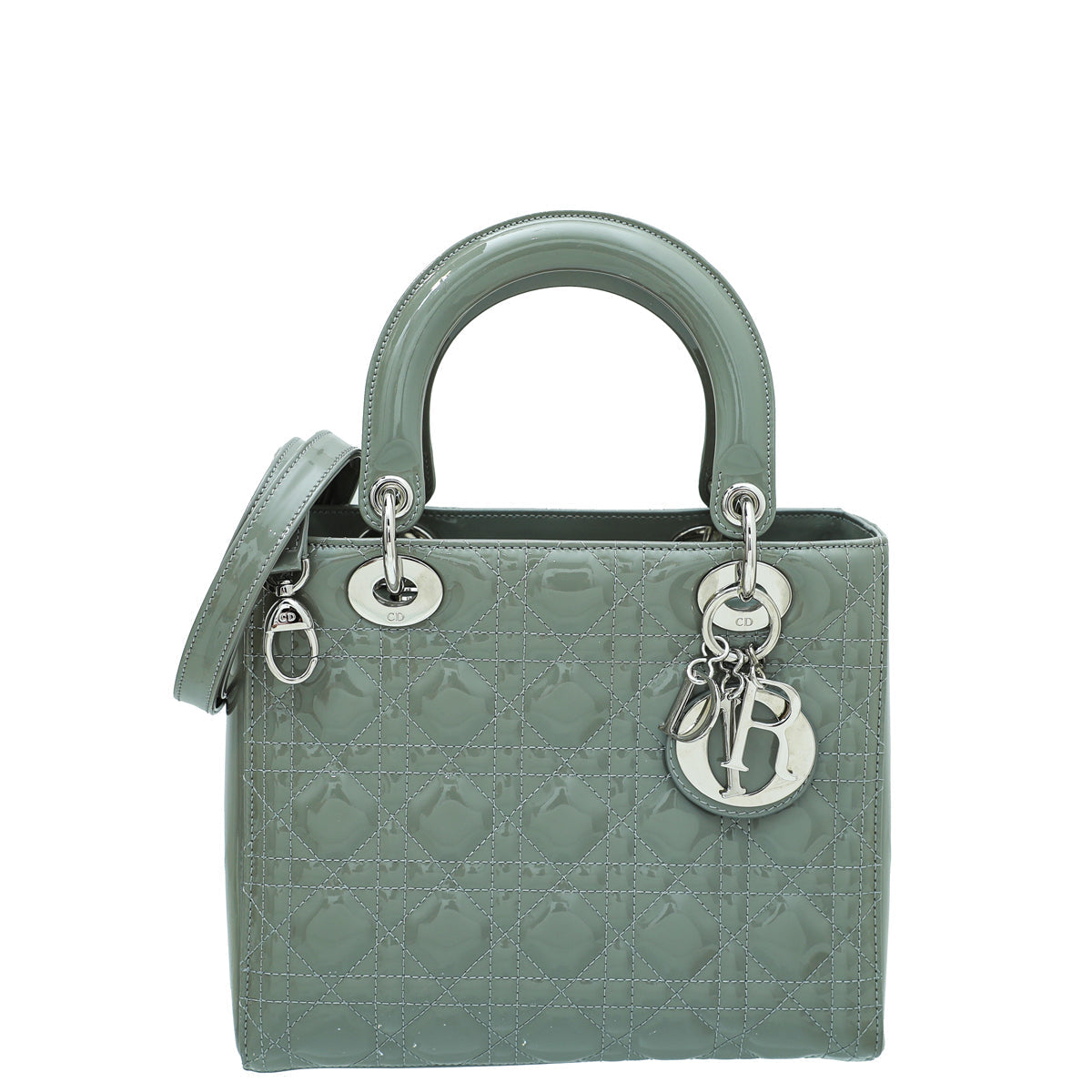 Dior Handbag Christian Light Lady Bag Gray Medium Shoulder Bag