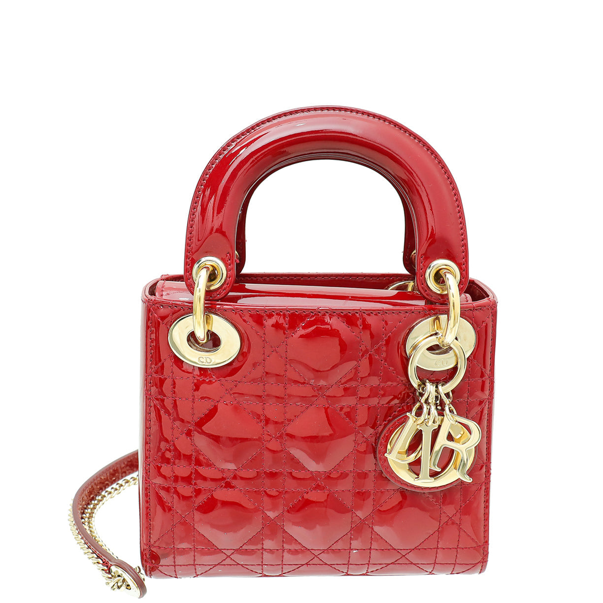 Dior Handbag Christian Lady Bag 2 Red Mini Chain Shoulder Bag