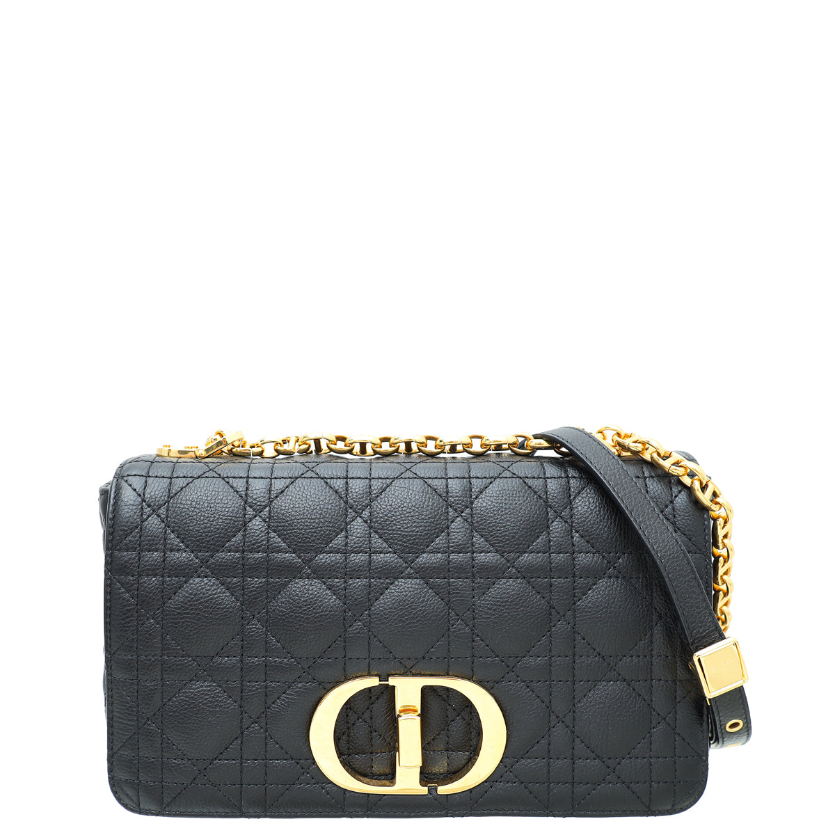 Dior Handbag Christian Caro Macrocannage Bag Quilted Black Medium Shoulder Bag