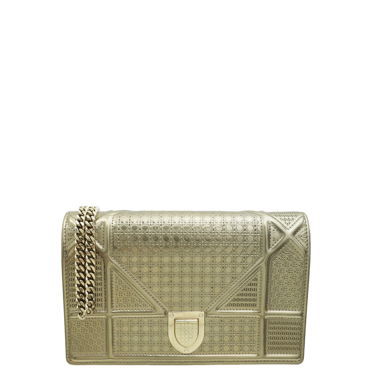 Dior Shoulder Bag Christian Champaign Microcannage ama Wallet On Chain