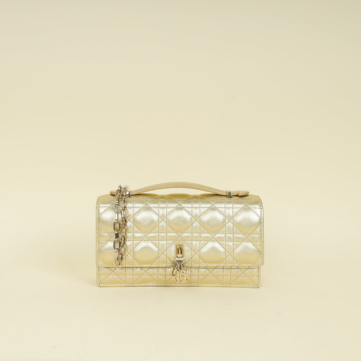 Dior Handbag Christian Metallic My Bag Gold Mini Shoulder Bag