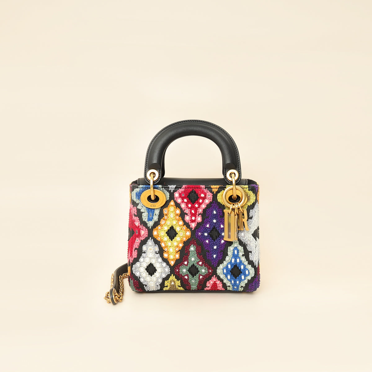 Dior Handbag Christian Lady Bag Multicolor Mini Embroidered Shoulder Bag