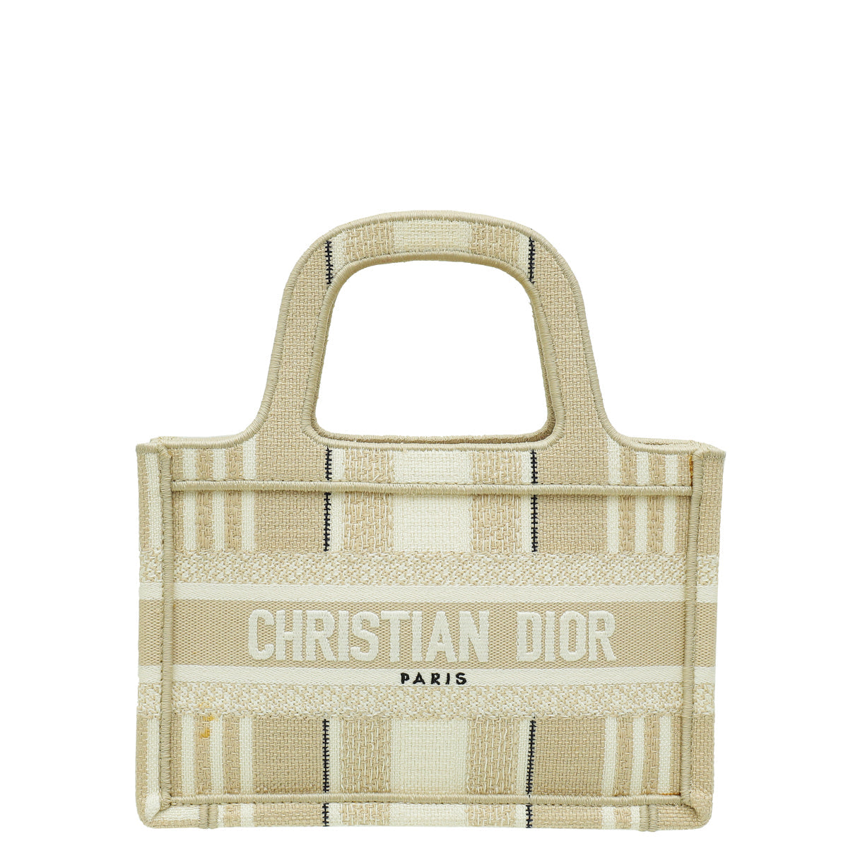 Dior Handbag Christian Book Tote Bag Beige Mini