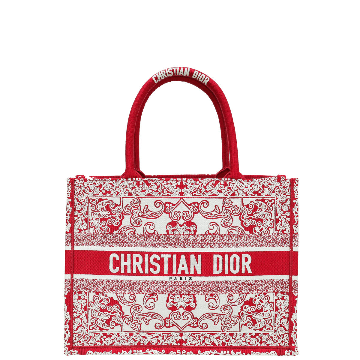 Dior Handbag Christian Bicolor Book Tote Bandana Embroidery Bag Medium Tote Bag