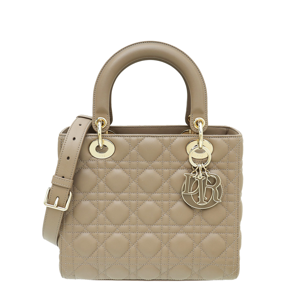 Dior Handbag Christian Warm Taupe Lady Bag Medium Shoulder Bag