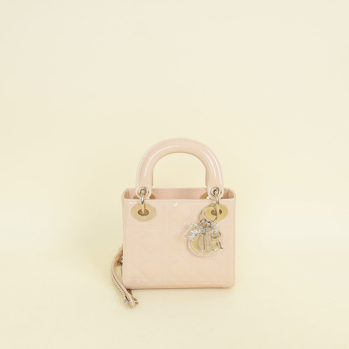 Dior Handbag Christian Powder Lady Bag Beige Mini Chain Shoulder Bag