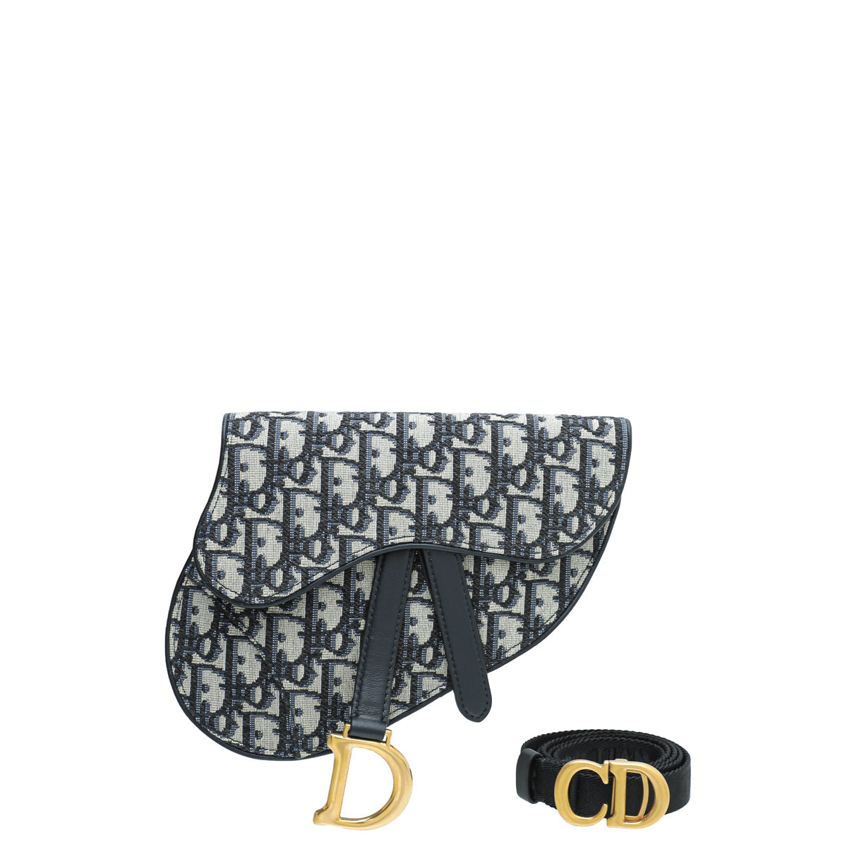 Dior Handbag Christian Bicolor Oblique Saddle Belt Bag