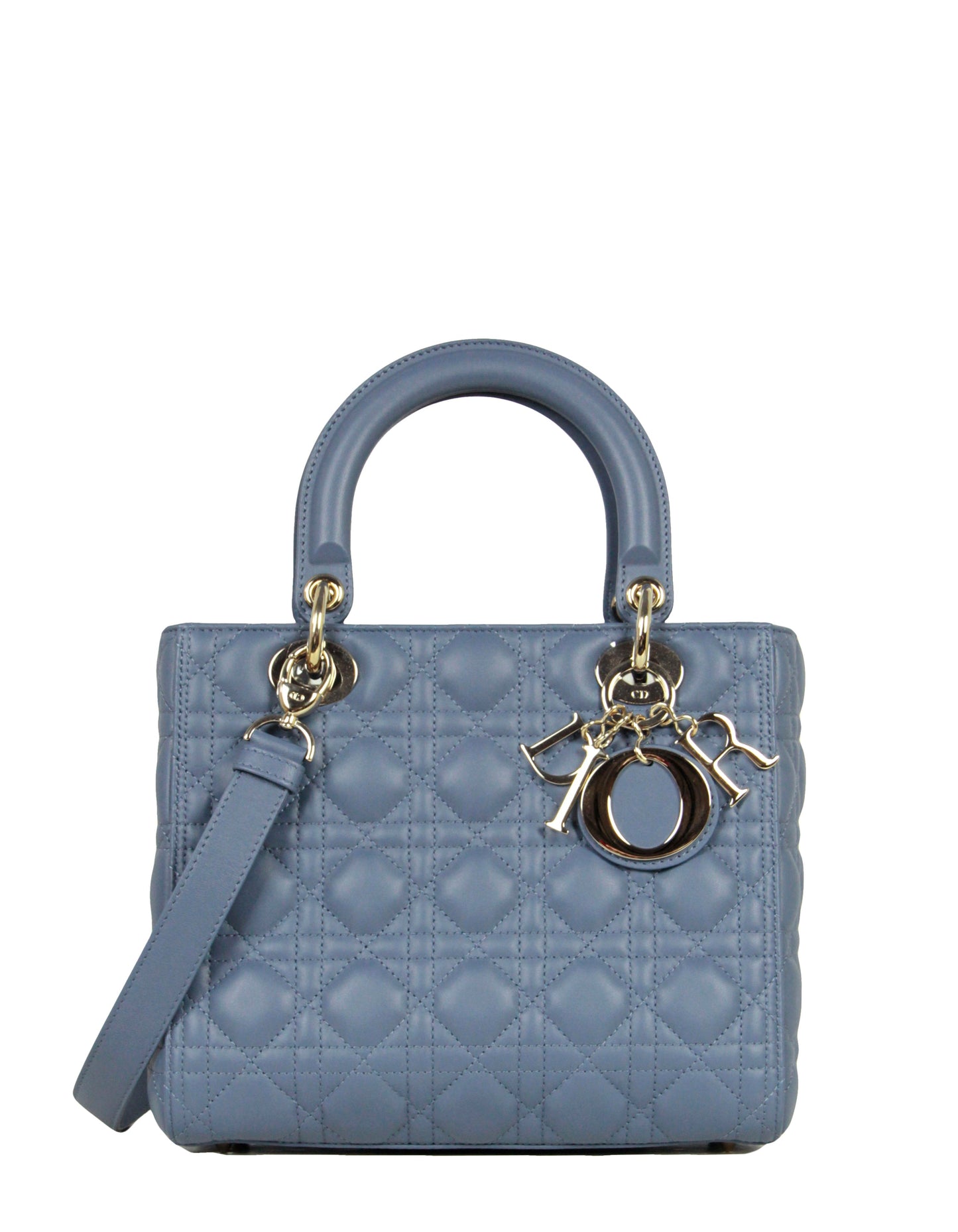 Dior Handbag Christian Slate Cannage Lady Bag Leather Quilted Blue Crossbody Bag