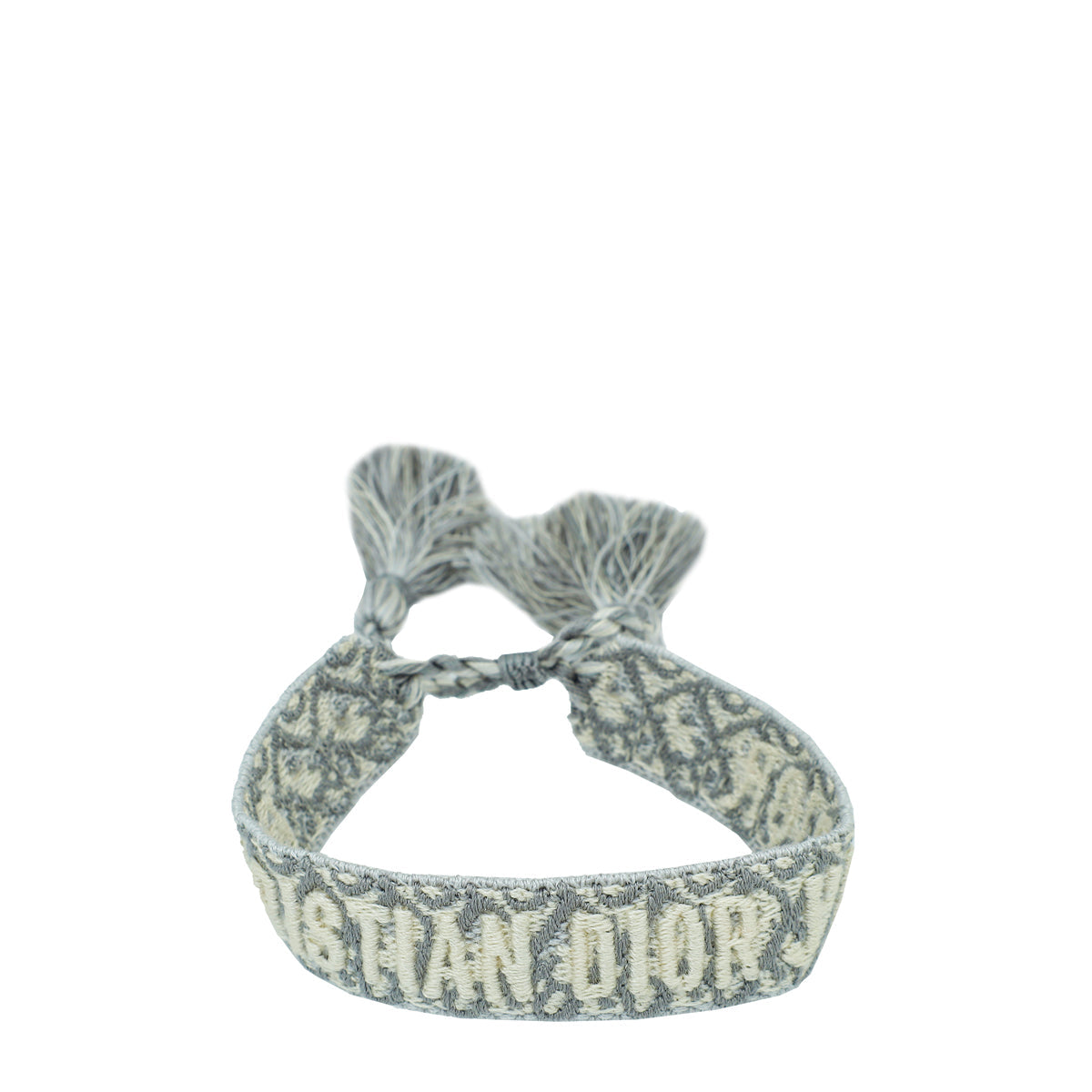 Dior Jewelry Christian J'A Cotton Bracelet Gray Embroidered