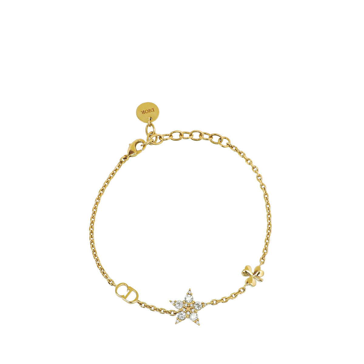 Dior Jewelry Christian Tone CD Star Crystal Bracelet Gold