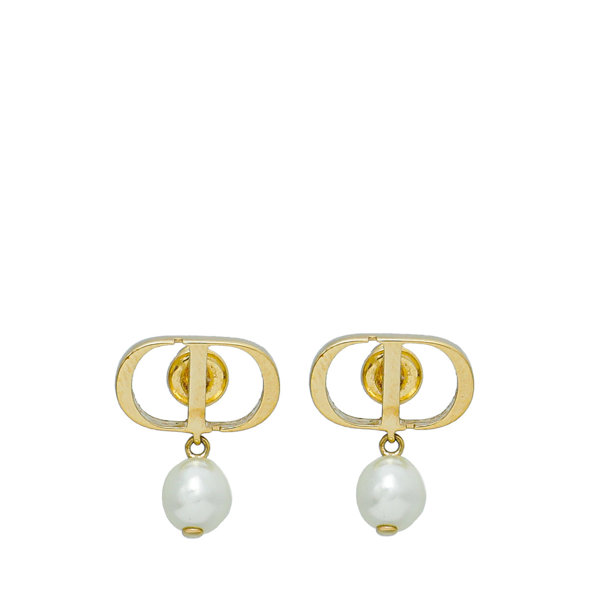 Dior Jewelry Christian CD Petit Earrings White