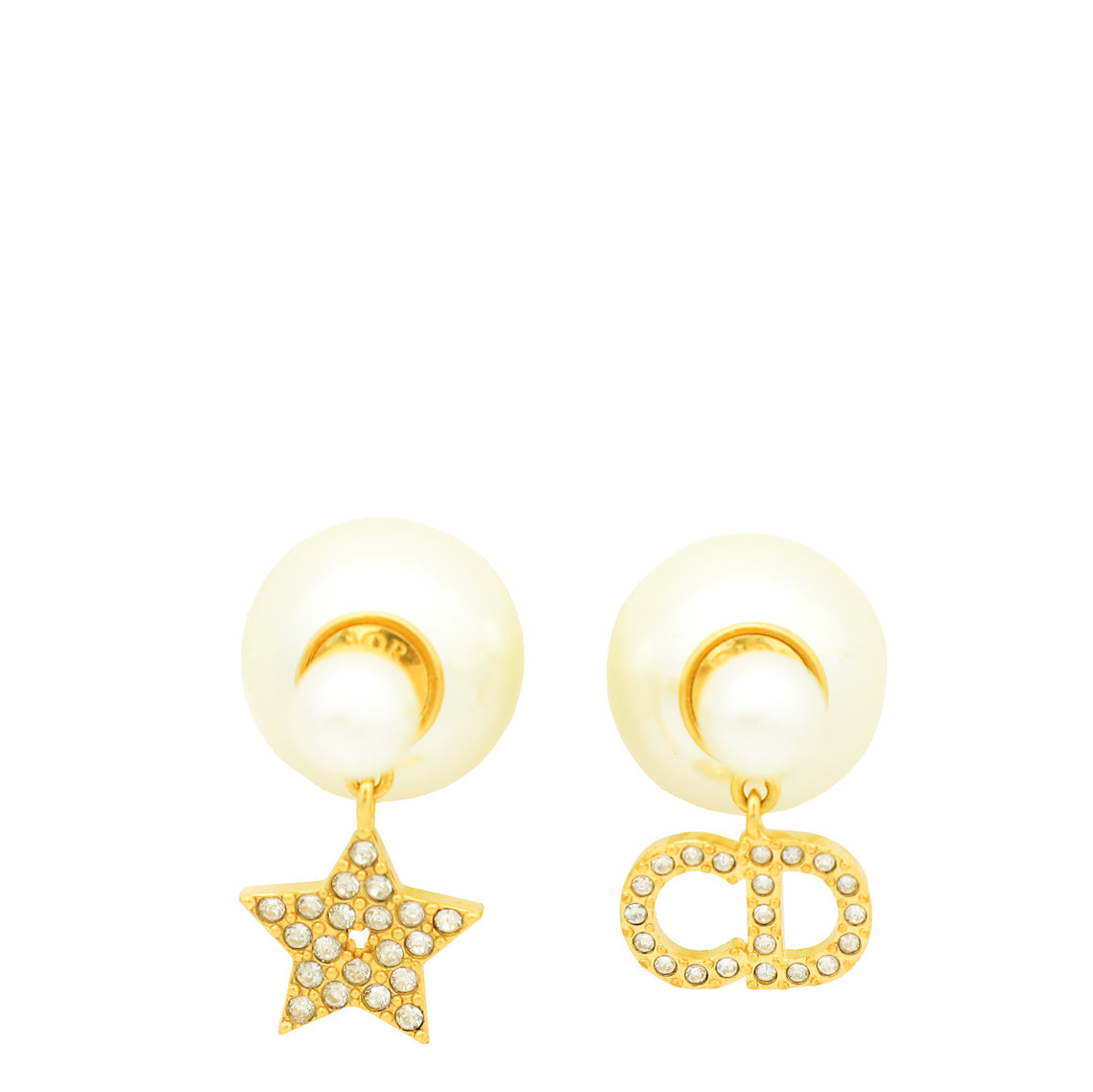 Dior Jewelry Christian Finish Tribales Drop Earrings Gold