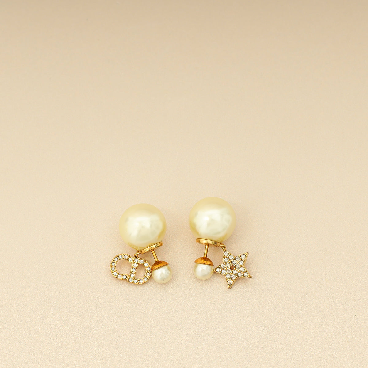 Dior Jewelry Christian Finish CD & Star Tribales Drop Gold