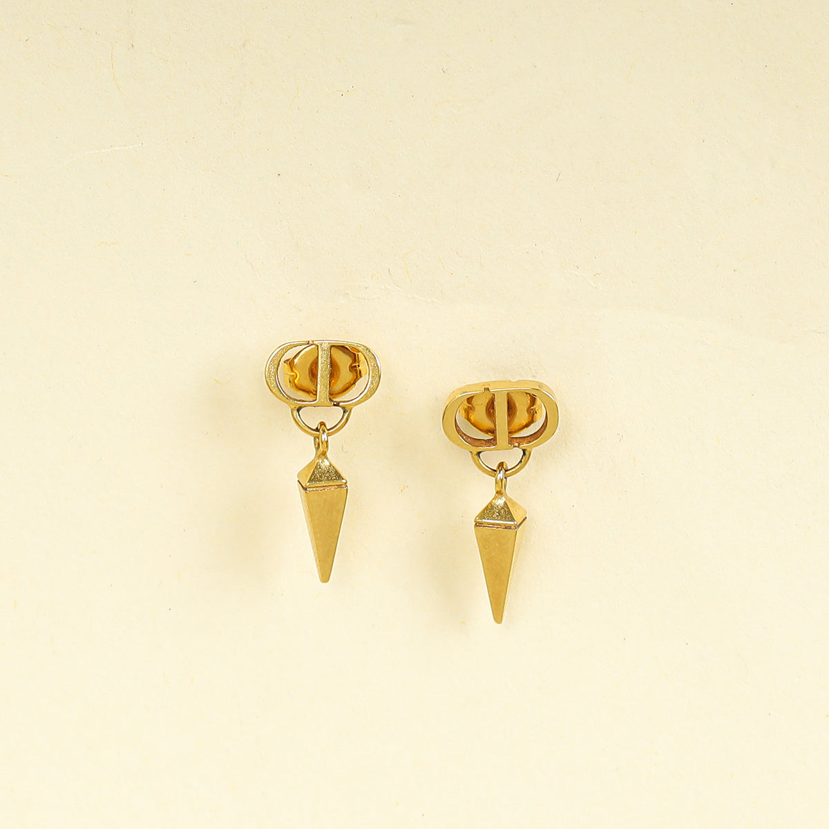 Dior Jewelry Christian Finish Petit CD Earrings 2 Gold