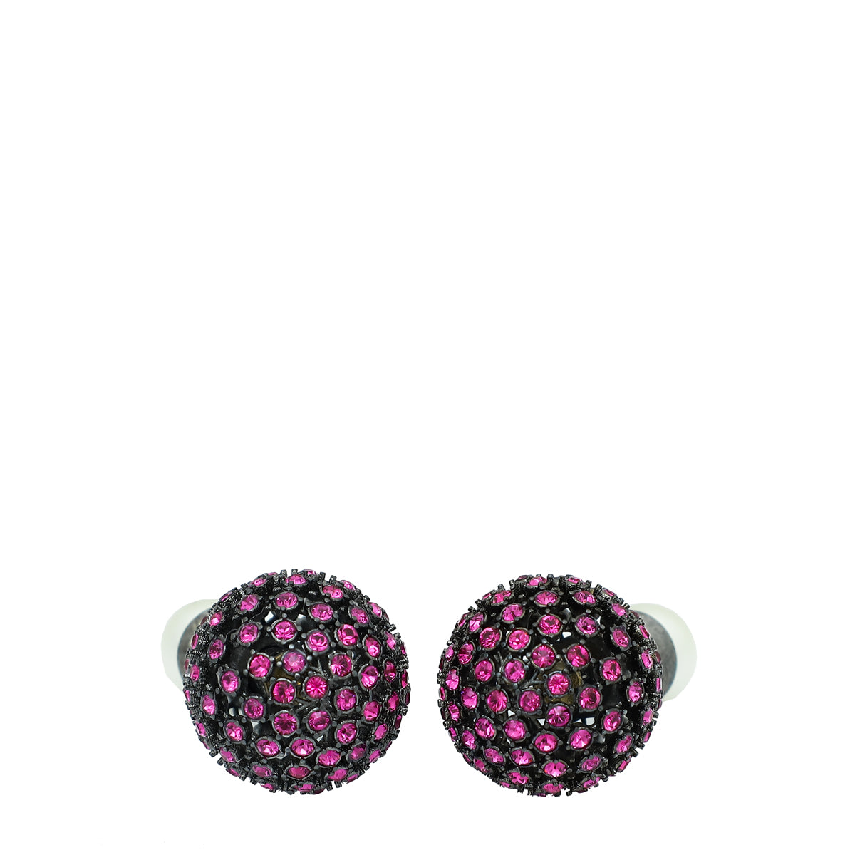 Dior Jewelry Christian Tribales Crystal Pearls Earrings Purple