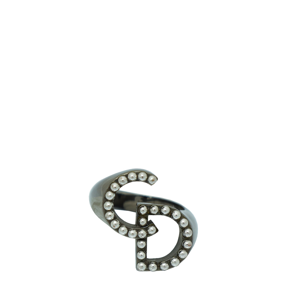 Dior Jewelry Christian Ruthenium CD Beads Ring X 55