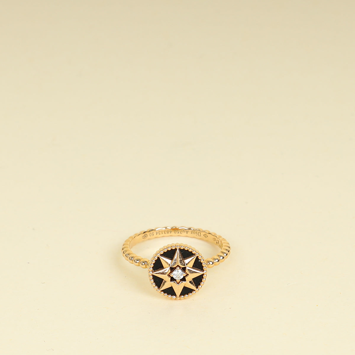 Dior Jewelry Christian 18K Rose Rose Diamond Onyx Des Gold