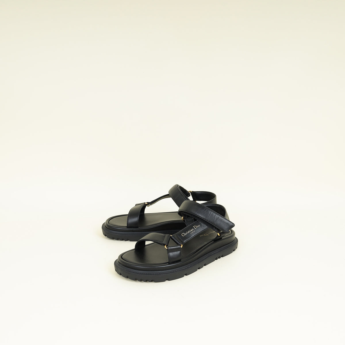 Dior Shoe Christian D-Wave Sandals 39.5 Black Shoes