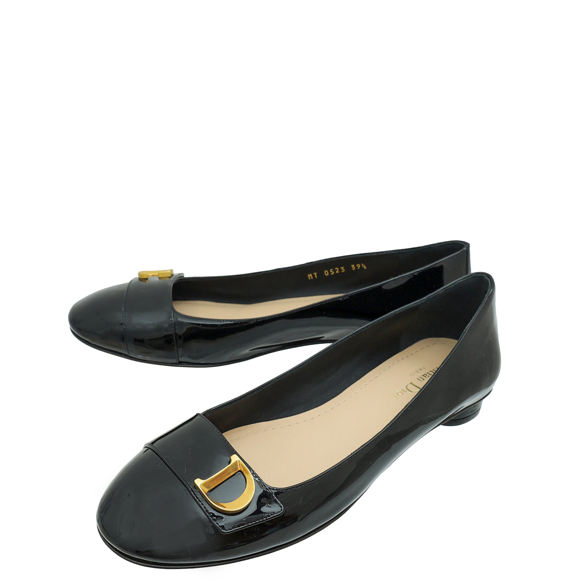 Dior Shoe Christian C'est Ballet Flats 39.5 Black Shoes