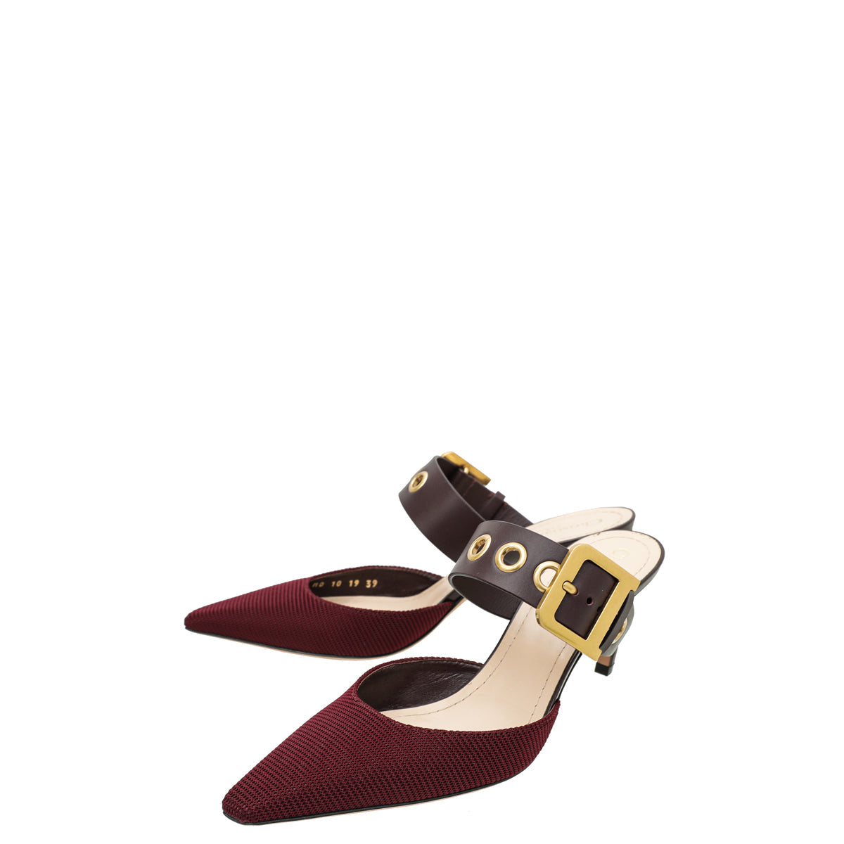 Dior Shoe Christian Rouge D- Heeled Mule 39 Shoes