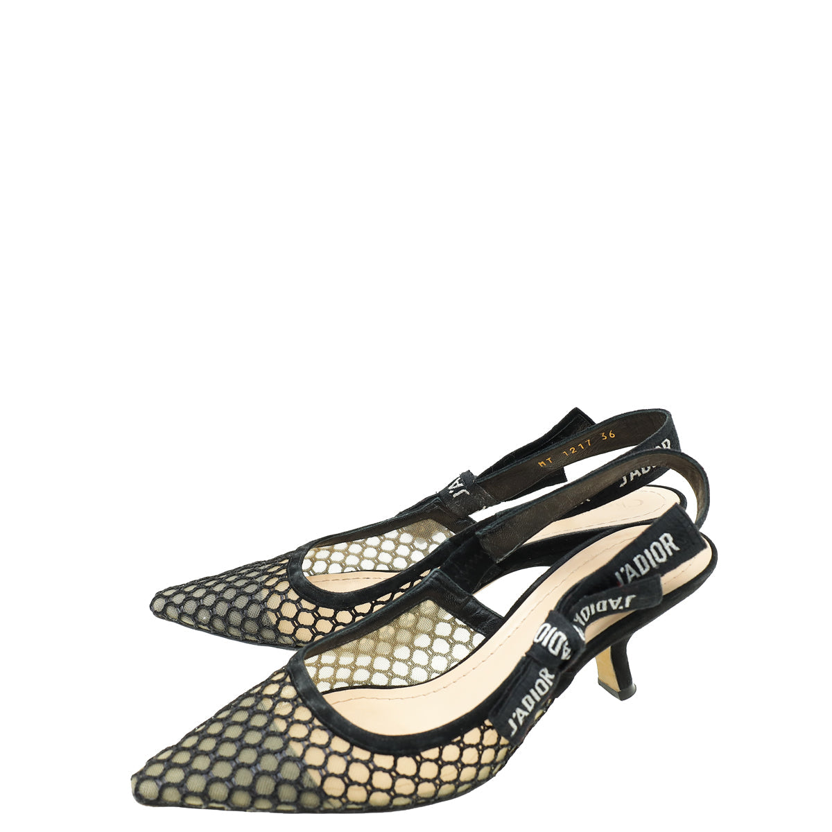 Dior Sling Bag Christian Mesh J'A Slingback 36 Black Shoes