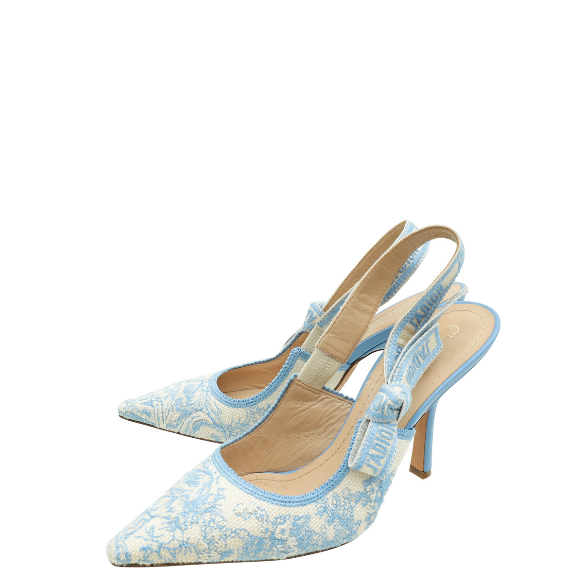 Dior Sling Bag Christian Bicolor J'A Slingback Pump 37.5 Embroidered Shoes