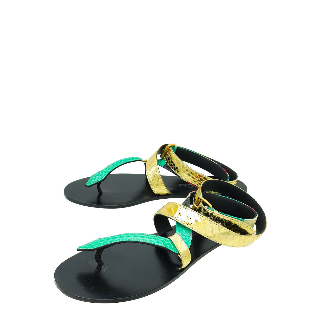 Dior Shoe Christian Ayers Poison-D Thong Sandal 37 Multicolor Shoes