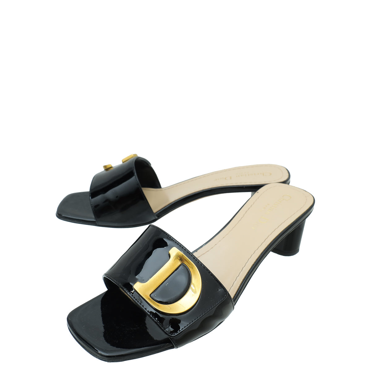Dior Shoe Christian Or C'est Heeled Slide 40 Black Shoes