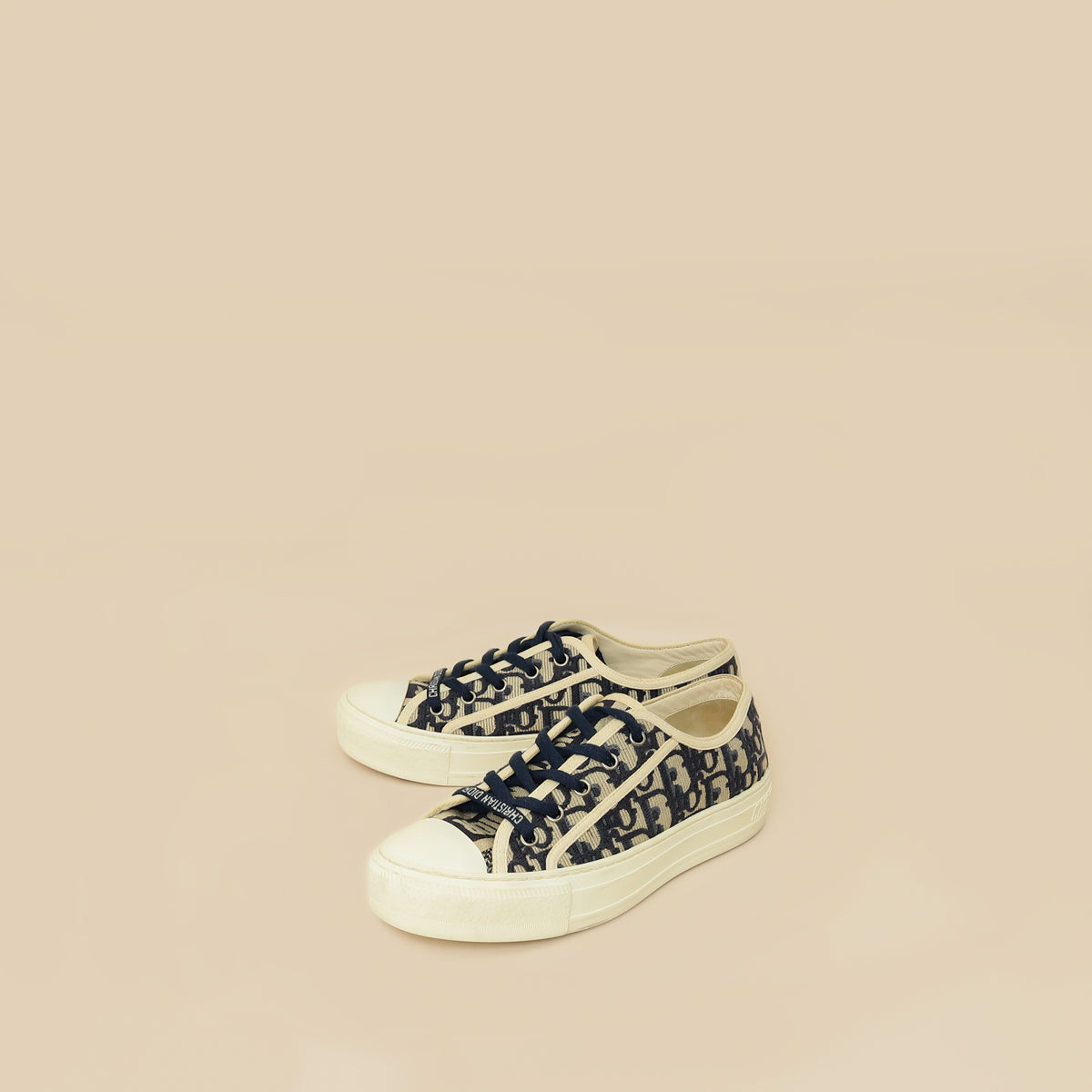 Dior Shoe Christian Bicolor Oblique Walk'n' Sneaker 36.5 Shoes