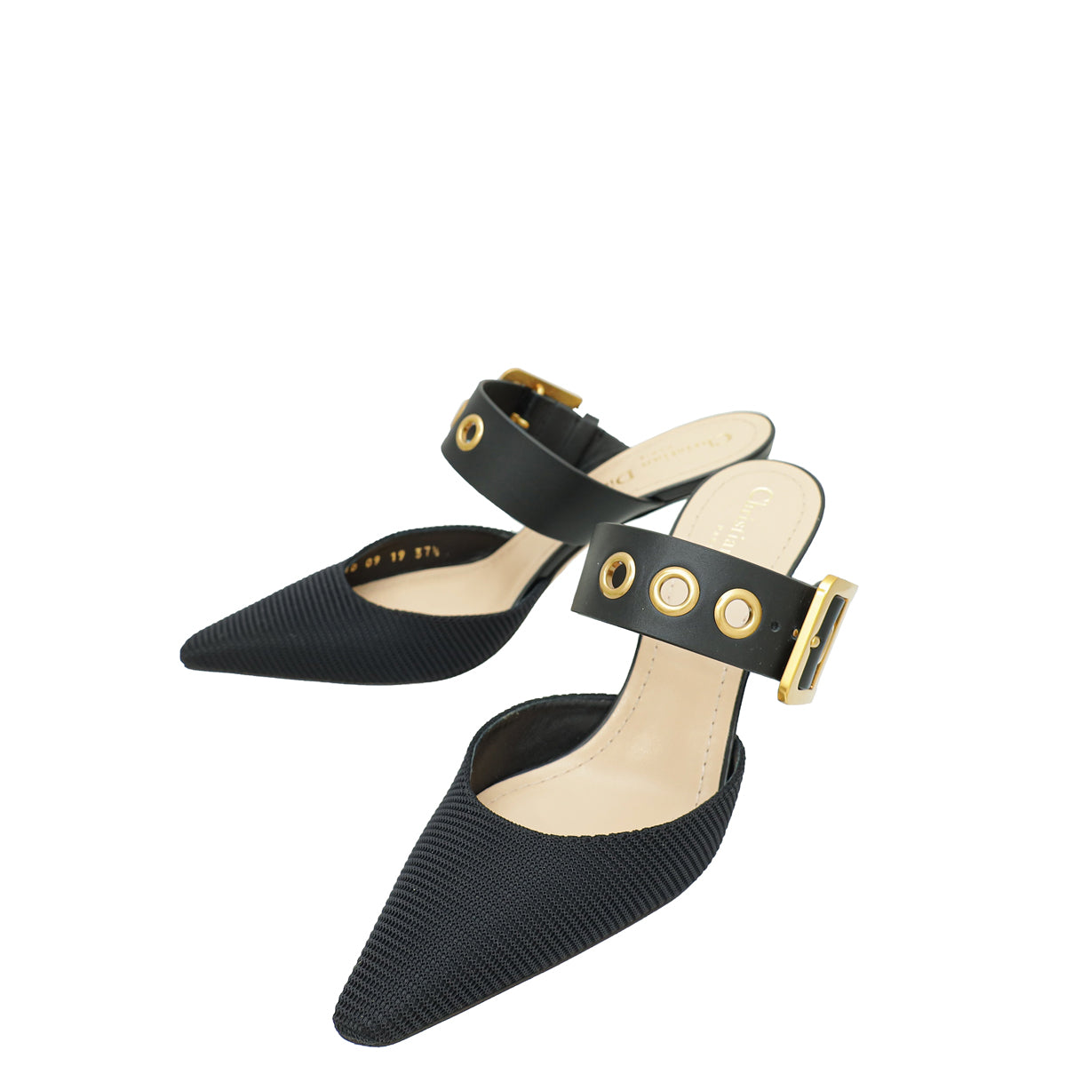 Dior Shoe Christian D- Heeled Mule 37.5 Black Shoes