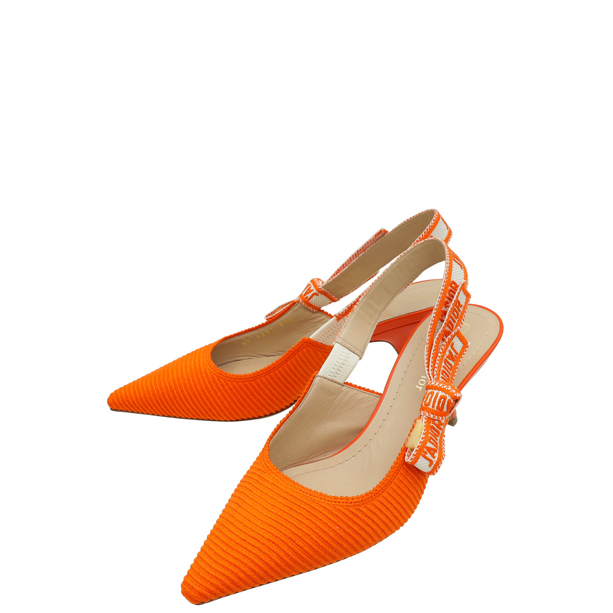 Dior Sling Bag Christian J'A Technical Slingback Pump 37.5 Orange Shoes