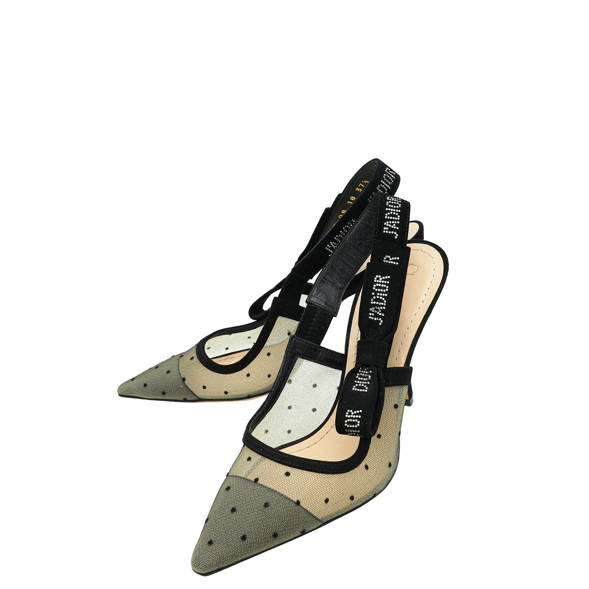 Dior Sling Bag Christian J'a Mesh Dot Slingback Pump Black Shoes