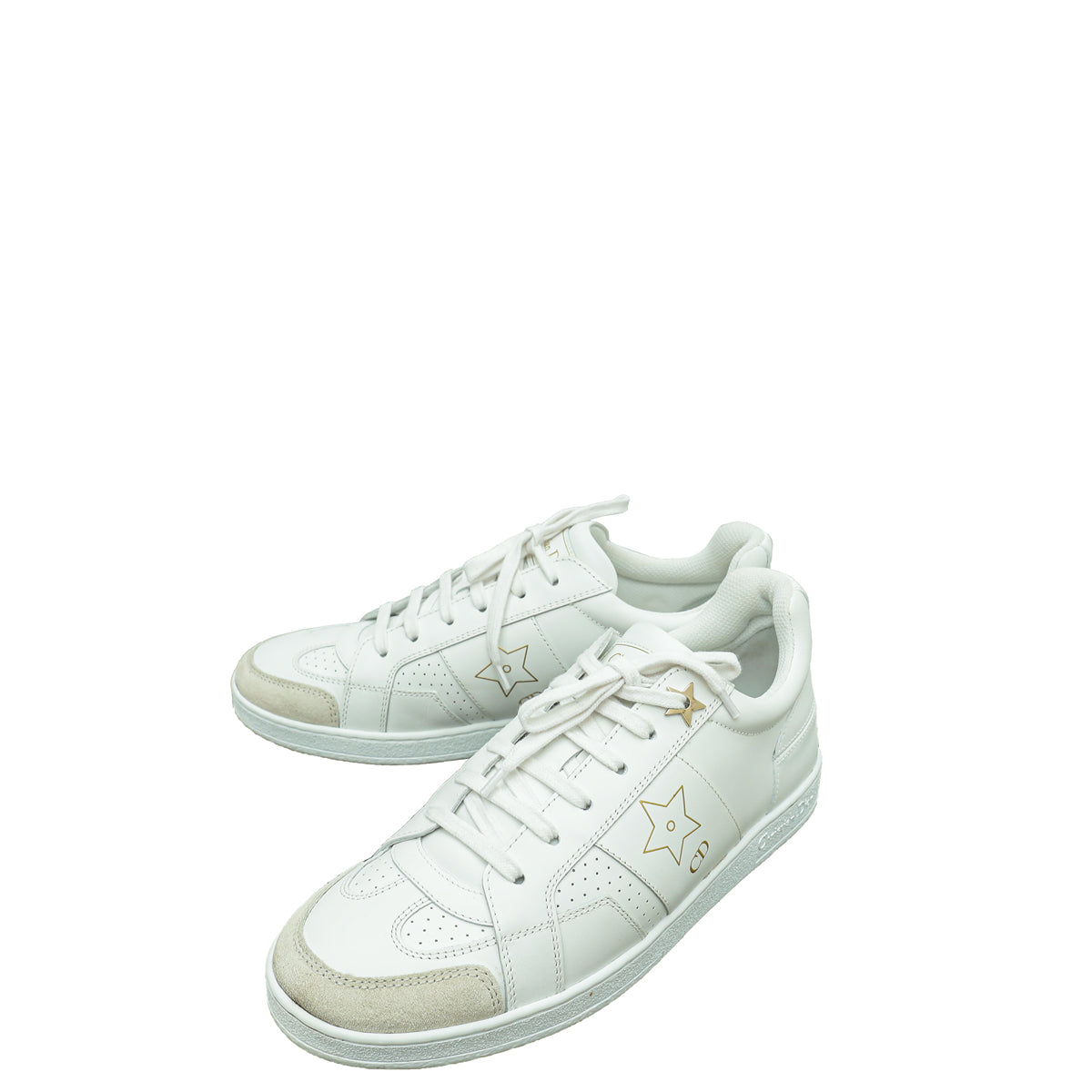 Dior Shoe Christian Star Trainer Sneaker 37.5 White Shoes