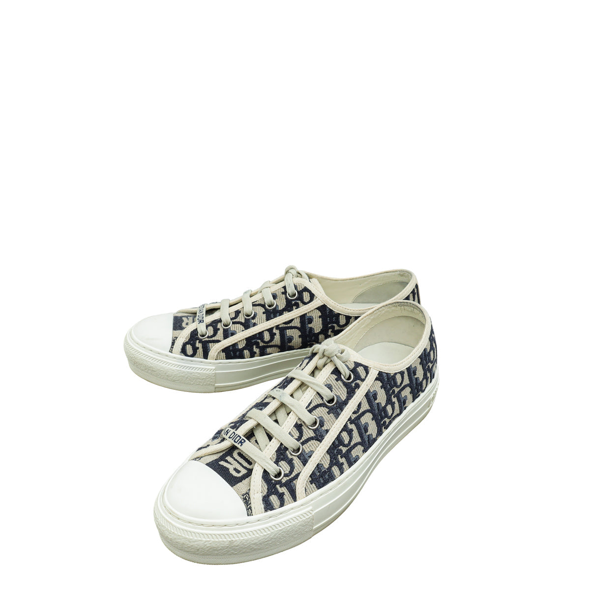 Dior Shoe Christian Bicolor Oblique Walk'N' Sneaker 37.5 Shoes