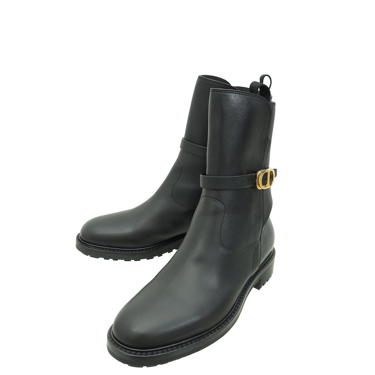 Dior Shoe Christian CD Empreinte Ankle Boot 37.5 Black Shoes