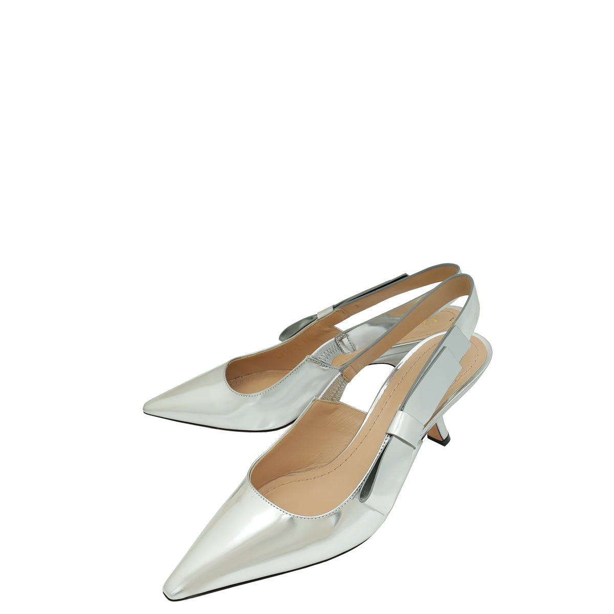 Dior Sling Bag Christian Metallic J'A Slingback Pumps 37 Silver Shoes