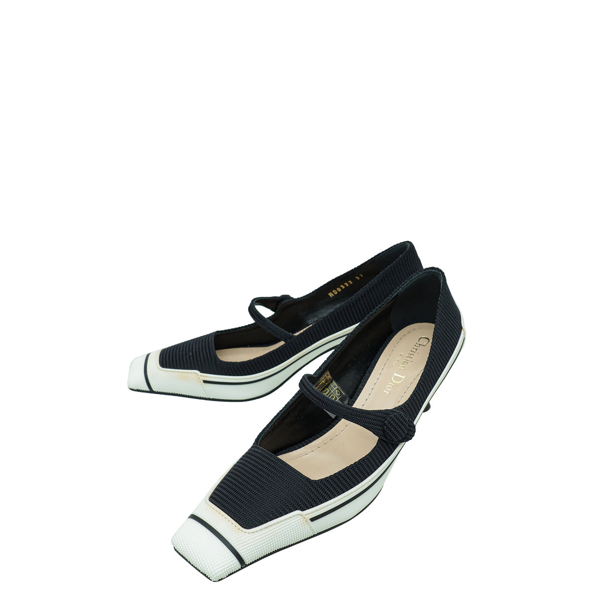 Dior Shoe Christian Bicolor Mot Mesh & Rubber Pump Shoes