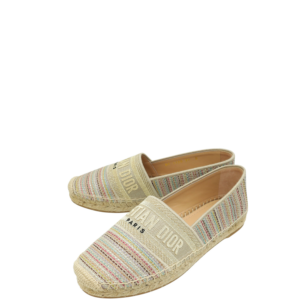 Dior Shoe Christian Romance Lurex Technical Granville Espadrille 37 Beige Shoes