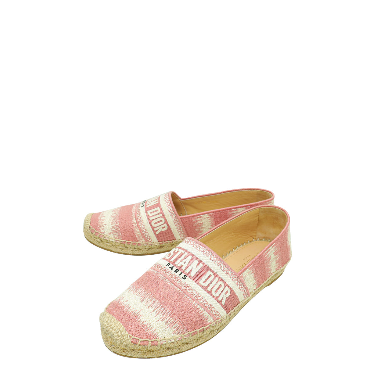 Dior Shoe Christian Bicolor D-Stripes Cotton Granville Espadrille 38.5 Shoes