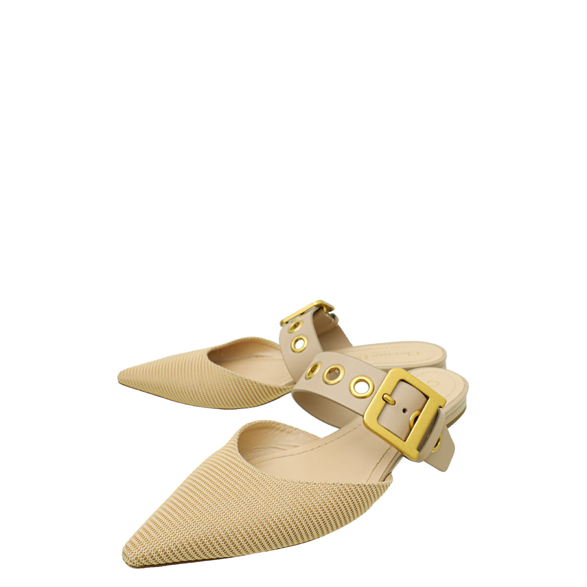 Dior Shoe Christian Nude D- Flat Mule 38 Shoes