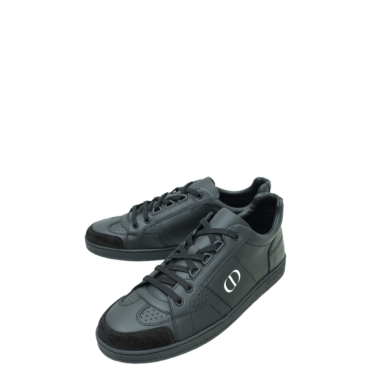 Dior Shoe Christian CD Lace Up Sneakers 38 2 Black Shoes