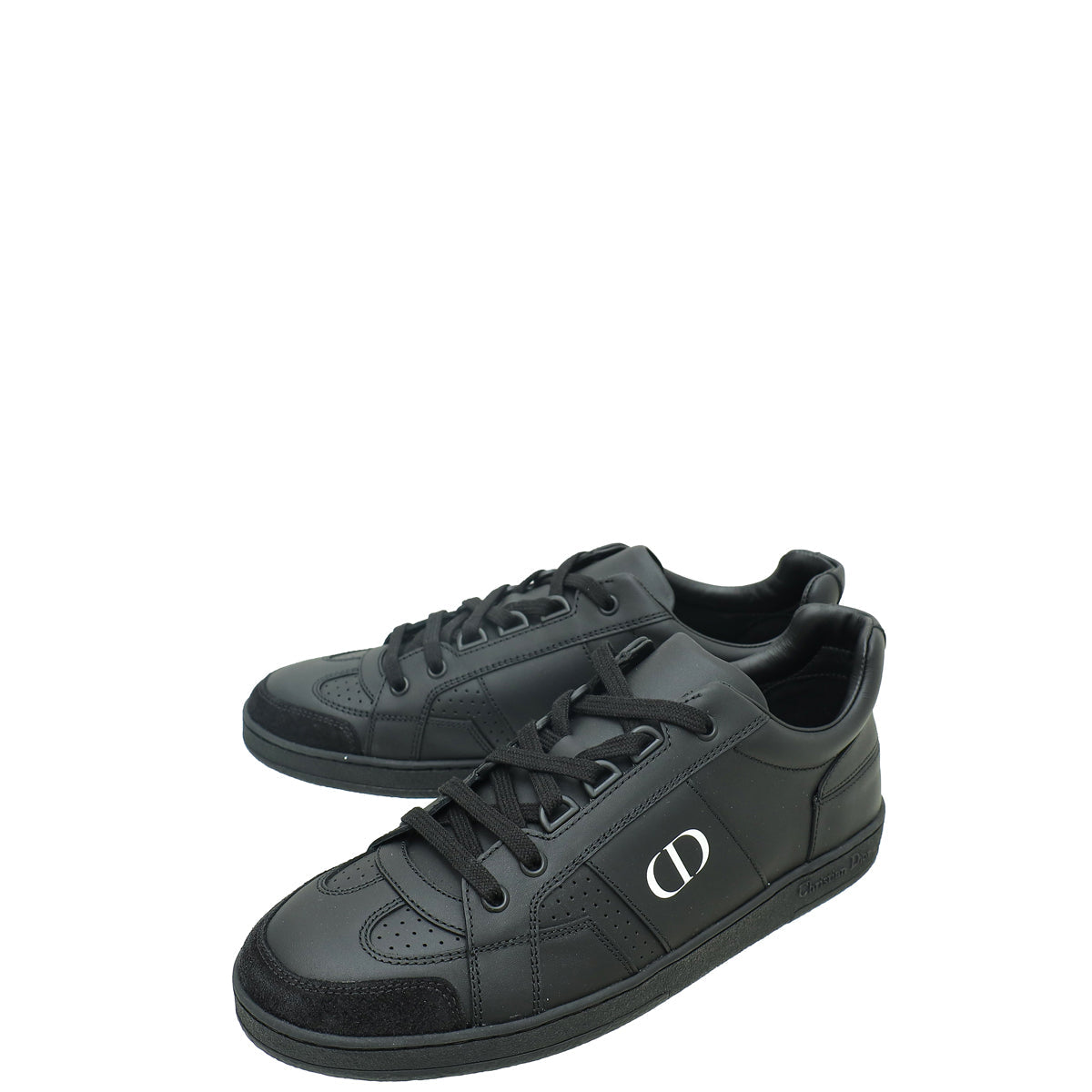 Dior Shoe Christian CD Lace Up Sneakers 38 3 Black Shoes