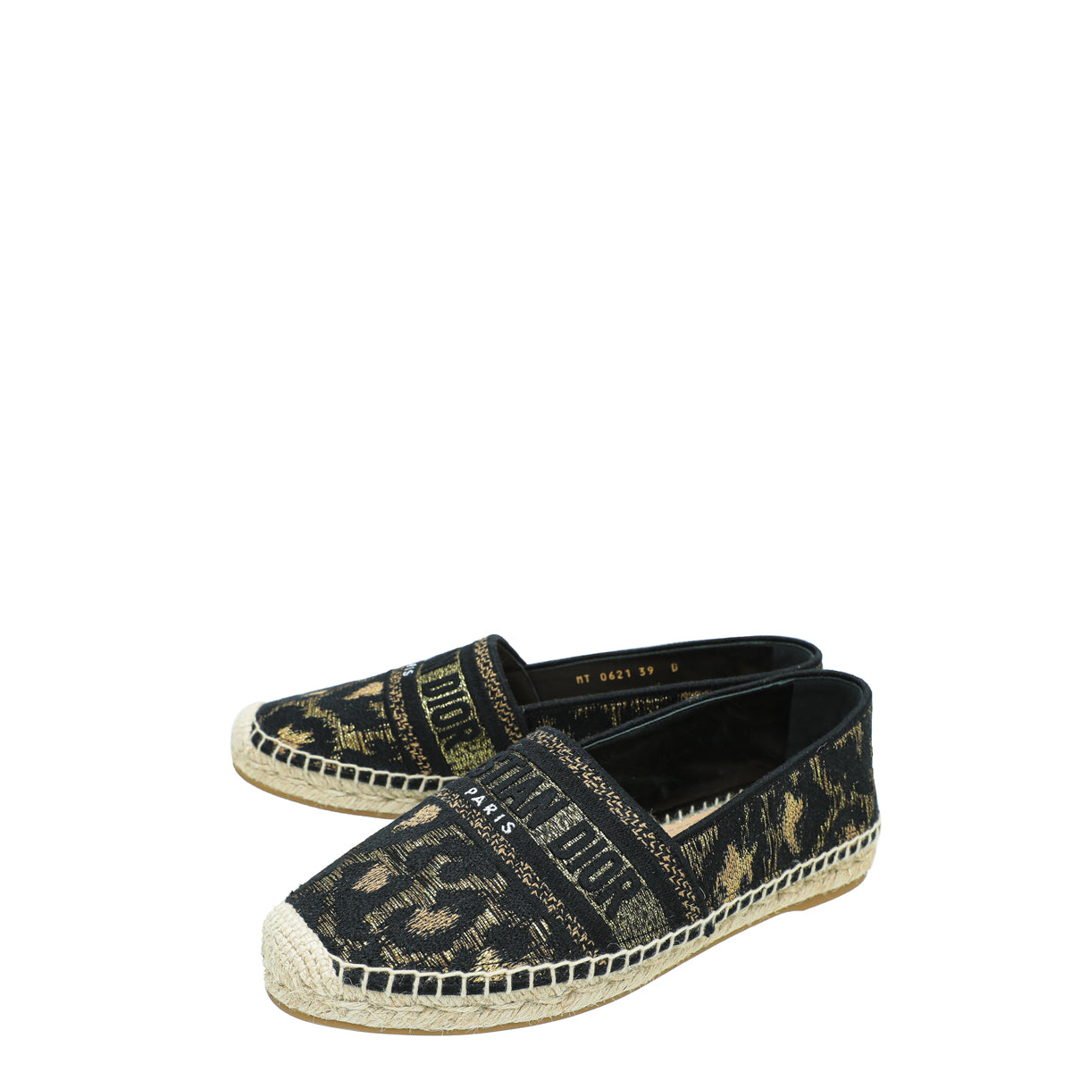Dior Shoe Christian Bicolor Mizza Lurex Granville Espadrille 39 Embroidered Shoes