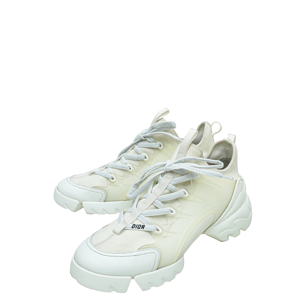 Dior Shoe Christian D-Connect Technical Fabric Sneaker 40 White Shoes