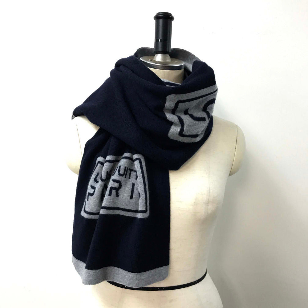 Louis Vuitton Scarf Esharp gravity Wool Navy Apparel