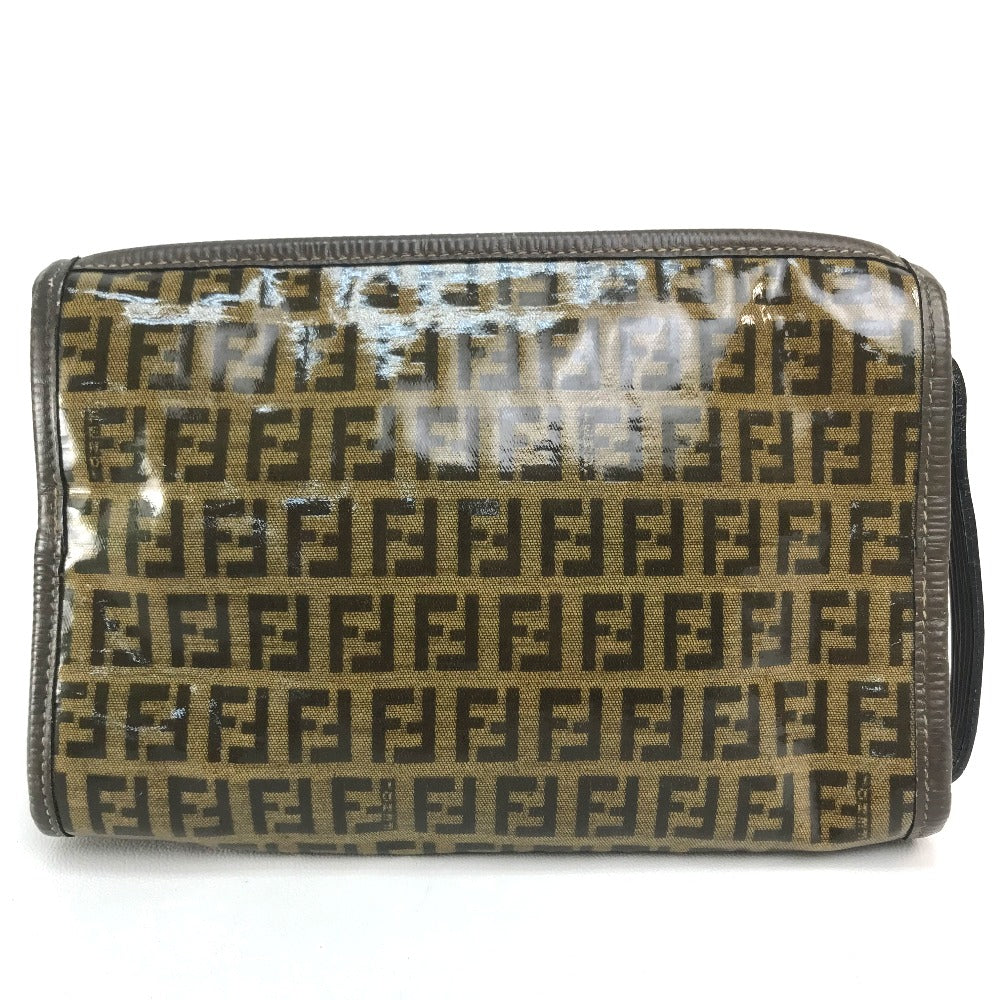 Fendi Shoulder Bag Plastics Crossbody Ff Zucca Pattern Women Leather Brown