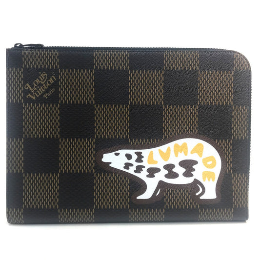 Louis Vuitton N60390 Damier Giant Pochette Canvas Brown Clutch Bag